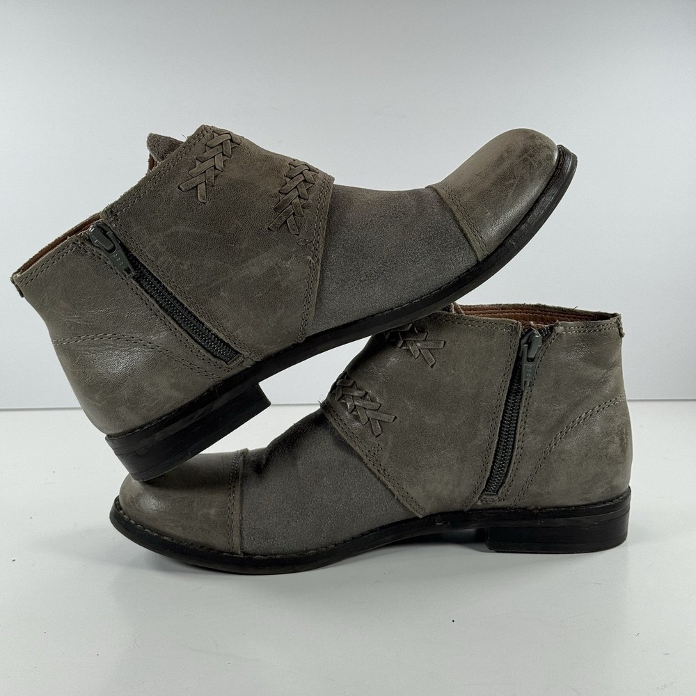 Lucky Brand LK-Daker Gray Cap Toe Leather Ankle Booties Women's Size 7‎ M - Picture 8 of 12